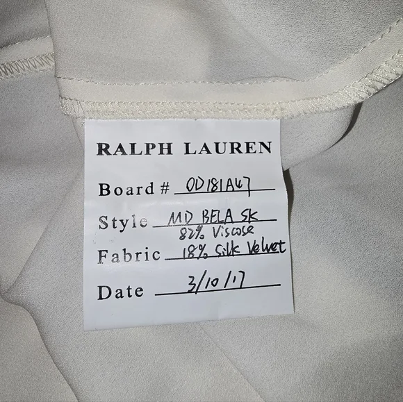 Polo Ralph Lauren Lush Velvet Flared Silver Midi Skirt | Sz 6 - Picture 16 of 16